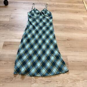 Wild Fable Plaid Sundress Women's XL Summer Maxi Turquoise